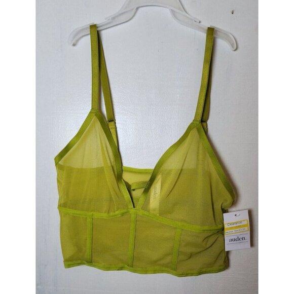 New Auden Women's Green Sheer Long Line Bralette Adjustable Straps Size XS - Picture 2 of 5